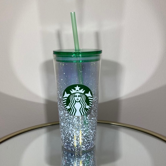 Starbucks Iridescent Snow Green Glass Tumbler - Picture 3 of 6